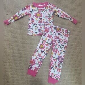 Hanna Andersson Floral Kids Pajama Set - Pink and White